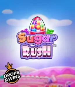 Experience the sweet world of Sugar Rush by Pragmatic Play, featuring a bright candy dispenser against a dreamy candyland background. This image evokes the playfulness of the slot, enhanced with multicolored candies and charming typography. Ideal for those with a sweet tooth, delivering a delightful gaming experience. 