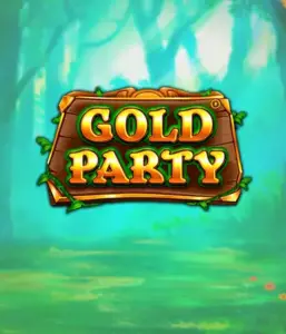 Enter the magical forest of the Gold Party game by Pragmatic Play, showcasing a charming wooden sign adorned with golden letters. The backdrop of misty green forest which adds a mystical touch to the slot's theme. Perfect for fans of nature-themed slots, providing a whimsical adventure. 